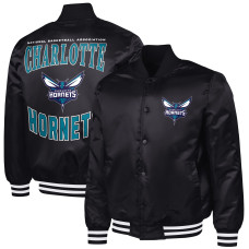 Куртка Charlotte Hornets G-III Sports by Carl Banks Black Adaptive Bold Logo Satin Varsity