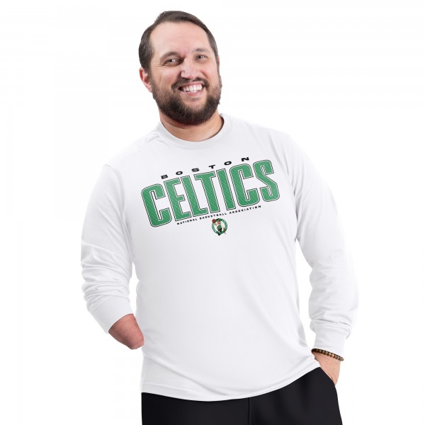 Boston Celtics G-III Sports by Carl Banks White Adaptive Printed Mesh Effect Long Sleeve T-Shirt