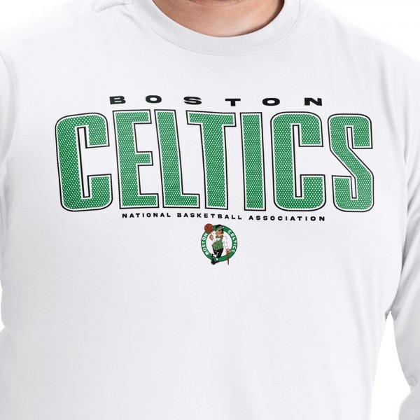 Boston Celtics G-III Sports by Carl Banks White Adaptive Printed Mesh Effect Long Sleeve T-Shirt