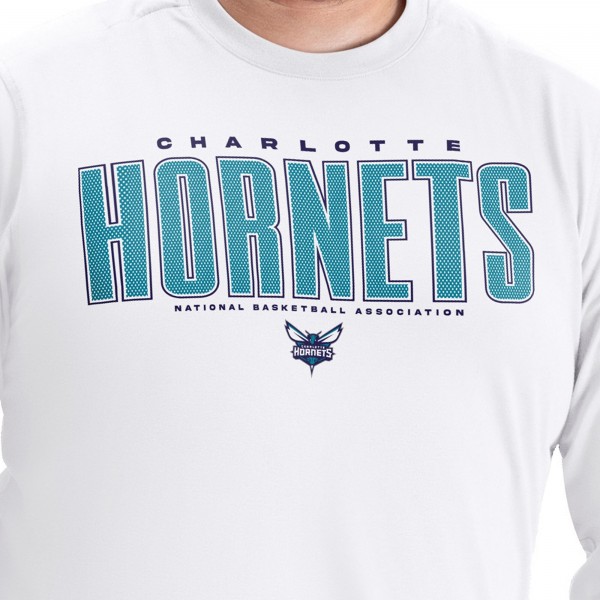 Charlotte Hornets G-III Sports by Carl Banks White Adaptive Printed Mesh Effect Long Sleeve T-Shirt