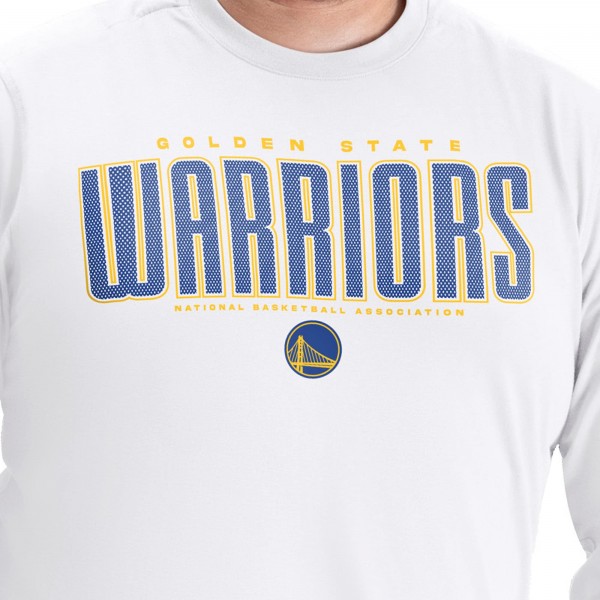 Golden State Warriors G-III Sports by Carl Banks White Adaptive Printed Mesh Effect Long Sleeve T-Shirt