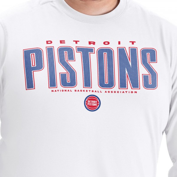 Detroit Pistons G-III Sports by Carl Banks White Adaptive Printed Mesh Effect Long Sleeve T-Shirt