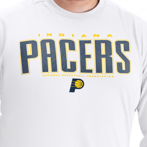 Indiana Pacers G-III Sports by Carl Banks White Adaptive Printed Mesh Effect Long Sleeve T-Shirt