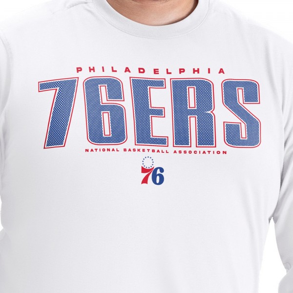 Philadelphia 76ers G-III Sports by Carl Banks White Adaptive Printed Mesh Effect Long Sleeve T-Shirt