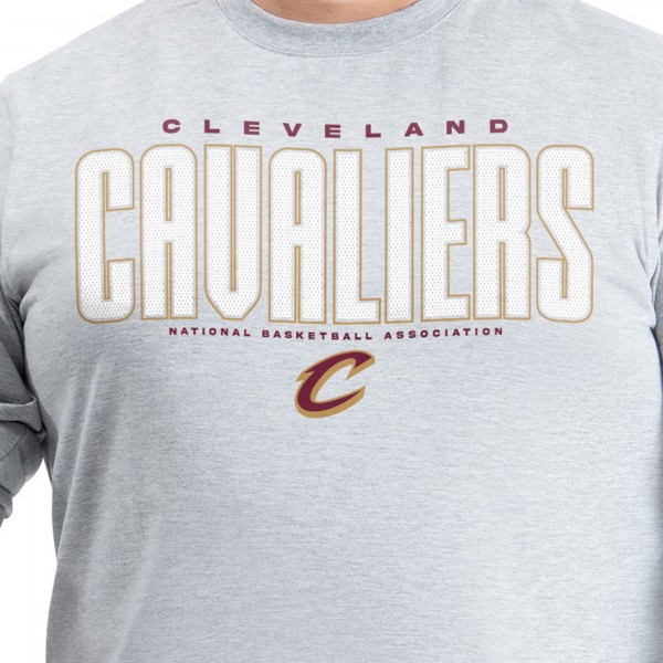 Cleveland Cavaliers G-III Sports by Carl Banks Gray Adaptive Printed Mesh Effect Long Sleeve T-Shirt