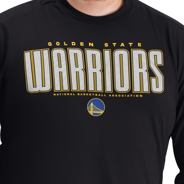 Golden State Warriors G-III Sports by Carl Banks Black Adaptive Printed Mesh Effect Long Sleeve T-Shirt