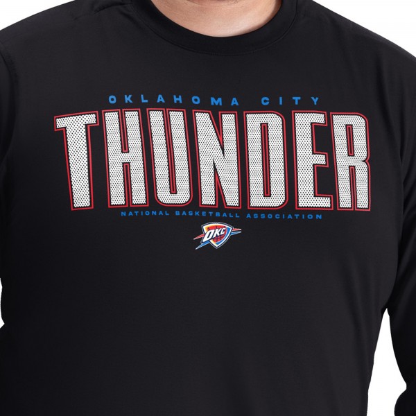 Футболка с длинным рукавом Oklahoma City Thunder G-III Sports by Carl Banks Black Adaptive Printed Mesh Effect