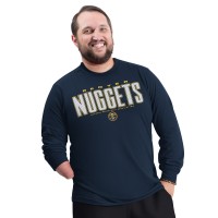 Denver Nuggets G-III Sports by Carl Banks Navy Adaptive Printed Mesh Effect Long Sleeve T-Shirt