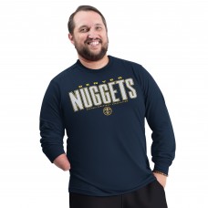 Denver Nuggets G-III Sports by Carl Banks Navy Adaptive Printed Mesh Effect Long Sleeve T-Shirt