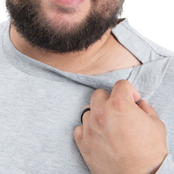 New York Knicks G-III Sports by Carl Banks Gray Adaptive Printed Mesh Effect Long Sleeve T-Shirt