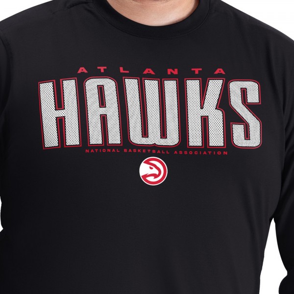 Футболка с длинным рукавом Atlanta Hawks G-III Sports by Carl Banks Black Adaptive Printed Mesh Effect
