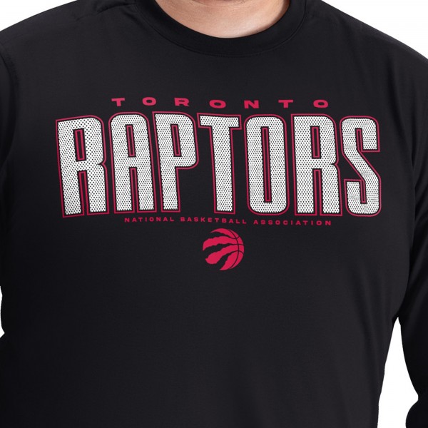 Toronto Raptors G-III Sports by Carl Banks Black Adaptive Printed Mesh Effect Long Sleeve T-Shirt