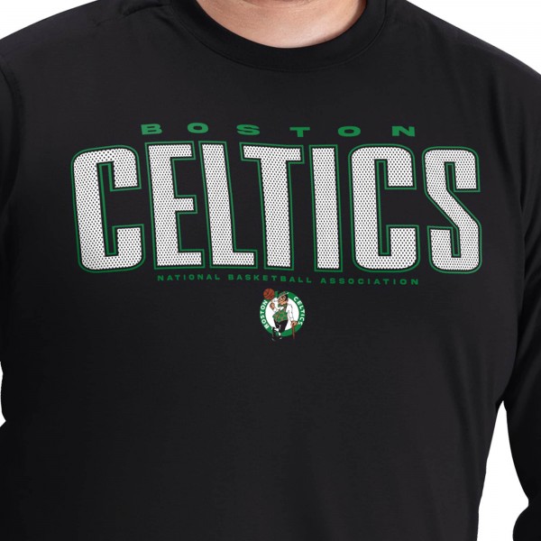 Boston Celtics G-III Sports by Carl Banks Black Adaptive Printed Mesh Effect Long Sleeve T-Shirt