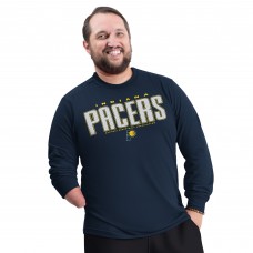 Indiana Pacers G-III Sports by Carl Banks Navy Adaptive Printed Mesh Effect Long Sleeve T-Shirt