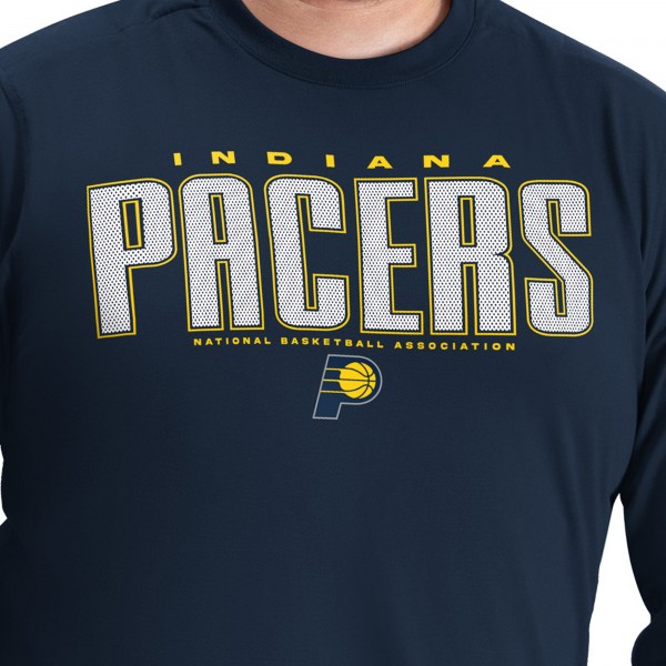 Indiana Pacers G-III Sports by Carl Banks Navy Adaptive Printed Mesh Effect Long Sleeve T-Shirt