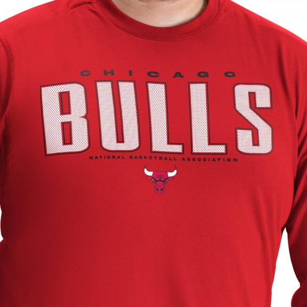 Футболка с длинным рукавом Chicago Bulls G-III Sports by Carl Banks Red Adaptive Printed Mesh Effect