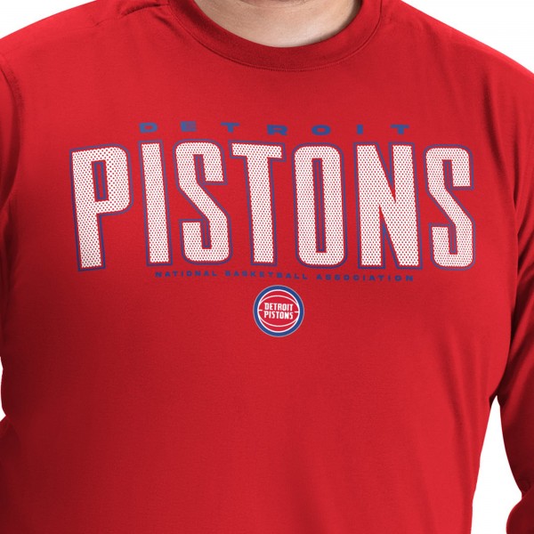 Detroit Pistons G-III Sports by Carl Banks Red Adaptive Printed Mesh Effect Long Sleeve T-Shirt