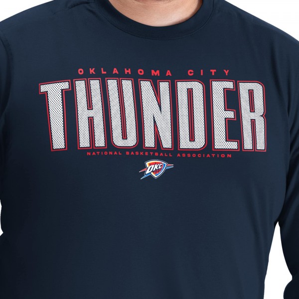 Футболка с длинным рукавом Oklahoma City Thunder G-III Sports by Carl Banks Navy Adaptive Printed Mesh Effect