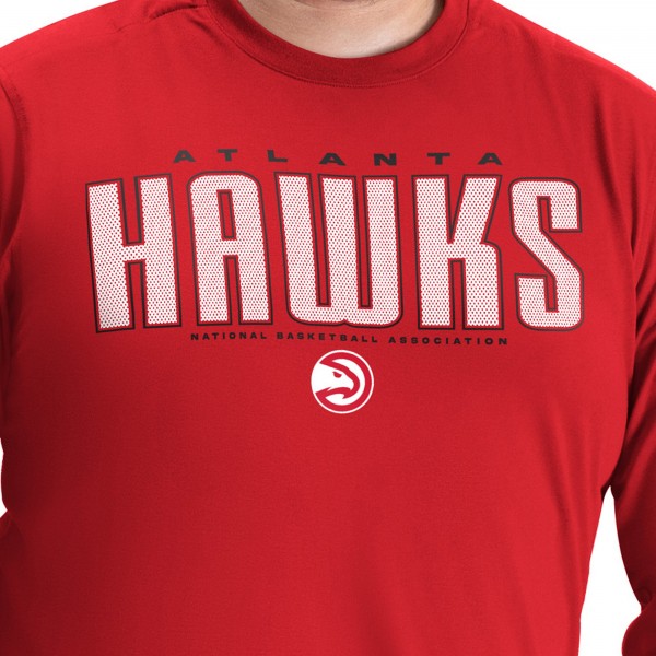 Футболка с длинным рукавом Atlanta Hawks G-III Sports by Carl Banks Red Adaptive Printed Mesh Effect