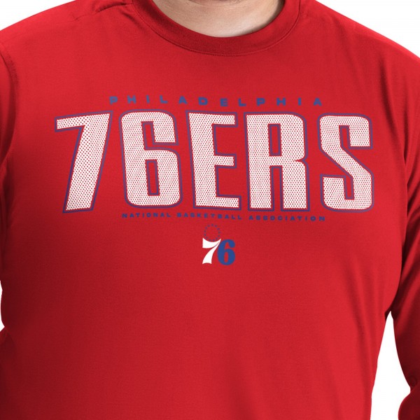 Philadelphia 76ers G-III Sports by Carl Banks Red Adaptive Printed Mesh Effect Long Sleeve T-Shirt