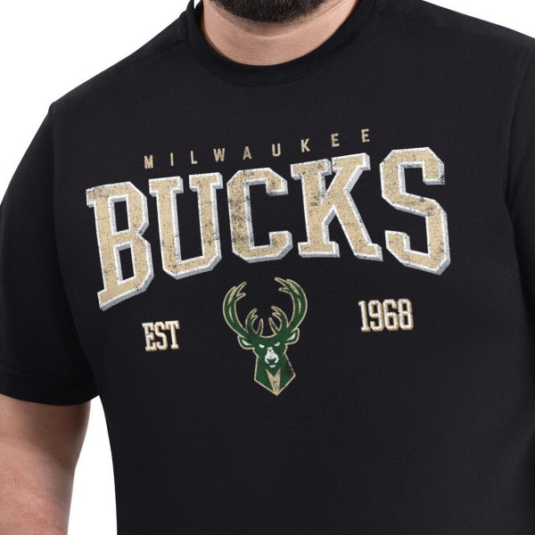 Milwaukee Bucks G-III Sports by Carl Banks Black Adaptive Classic Team Spirit Short Sleeve T-Shirt