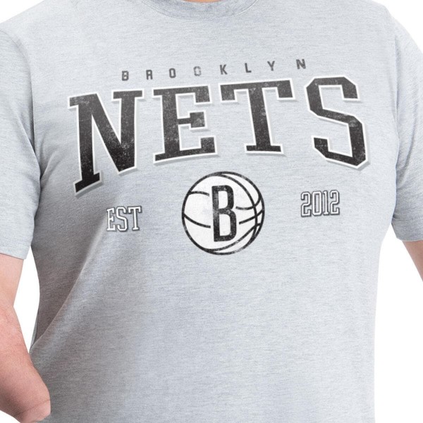 Brooklyn Nets G-III Sports by Carl Banks Gray Adaptive Classic Team Spirit Short Sleeve T-Shirt