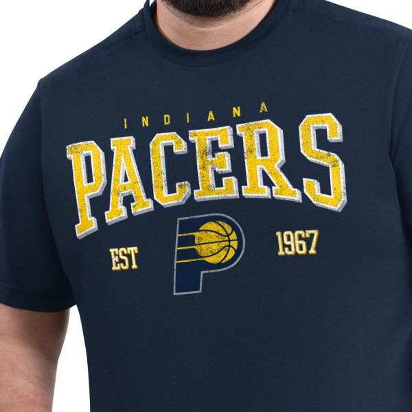 Indiana Pacers G-III Sports by Carl Banks Navy Adaptive Classic Team Spirit Short Sleeve T-Shirt