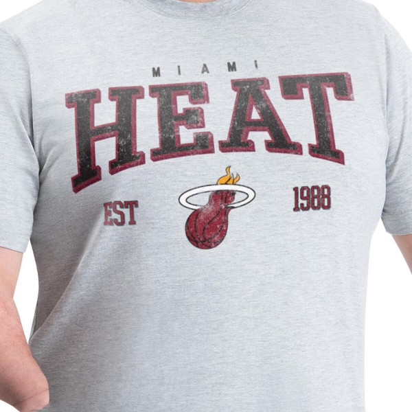Miami Heat G-III Sports by Carl Banks Gray Adaptive Classic Team Spirit Short Sleeve T-Shirt