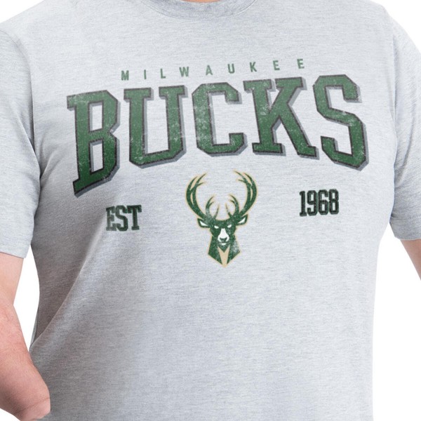 Milwaukee Bucks G-III Sports by Carl Banks Gray Adaptive Classic Team Spirit Short Sleeve T-Shirt