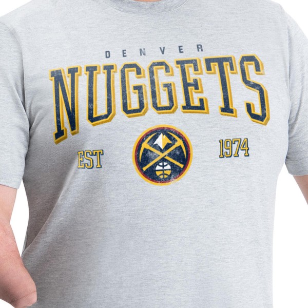 Denver Nuggets G-III Sports by Carl Banks Gray Adaptive Classic Team Spirit Short Sleeve T-Shirt