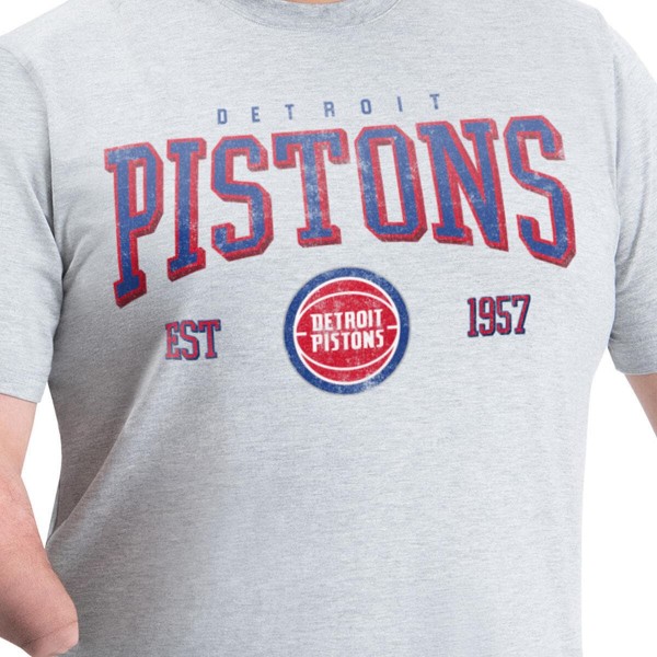 Detroit Pistons G-III Sports by Carl Banks Gray Adaptive Classic Team Spirit Short Sleeve T-Shirt