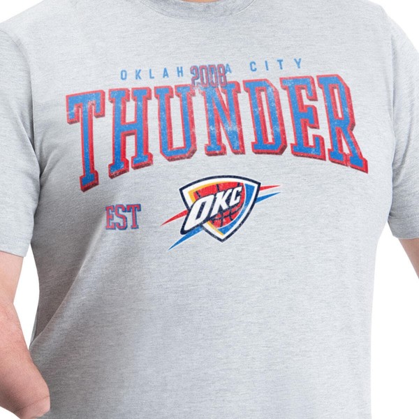 Футболка Oklahoma City Thunder G-III Sports by Carl Banks Gray Adaptive Classic Team Spirit