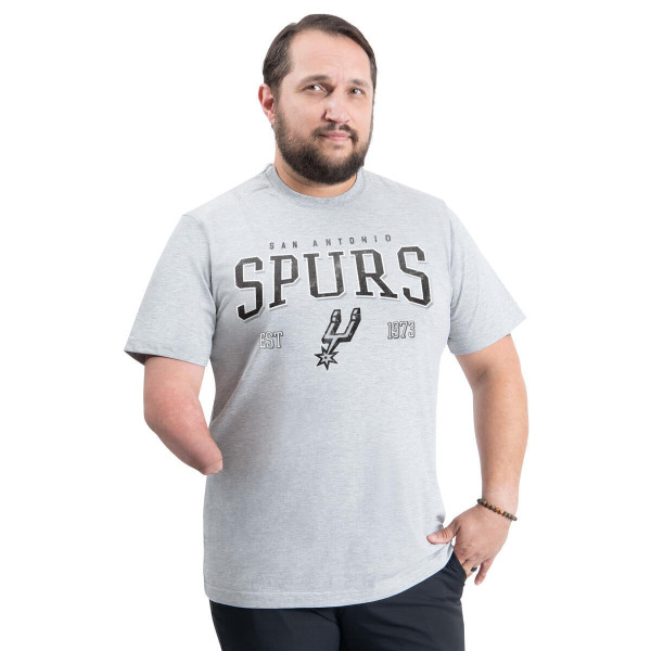 Футболка San Antonio Spurs G-III Sports by Carl Banks Gray Adaptive Classic Team Spirit Short Sleeve