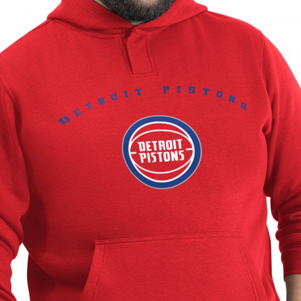 Detroit Pistons G-III Sports by Carl Banks Red Adaptive Team Arc Fleece Hoodie
