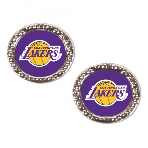 Los Angeles Lakers WinCraft Round Team Post Earrings