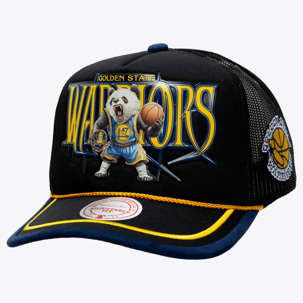 Бейсболка Golden State Warriors Mitchell & Ness x LRG Black Hardwood Classics Trucker
