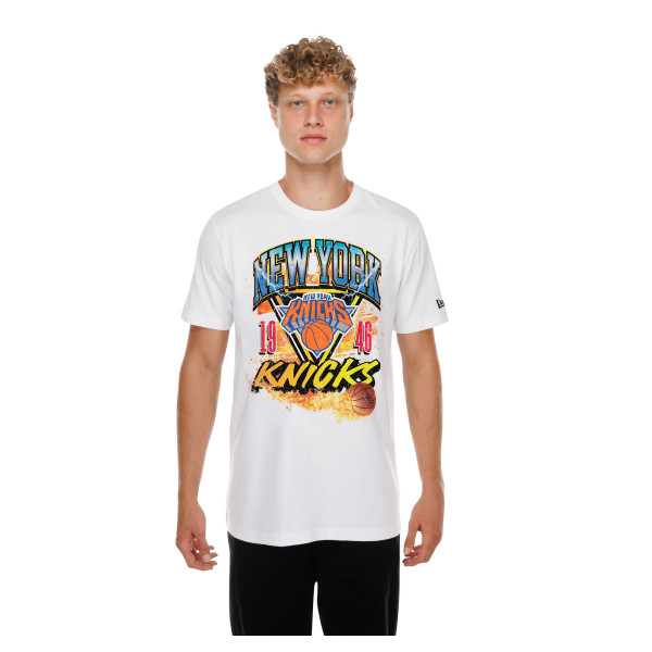 Футболка New York Knicks New Era White Lifestyle Capsule Basketball on Fire