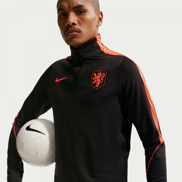 Netherlands National Team Nike 2026 Strike Dri-FIT Quarter-Zip Drill Top - Black