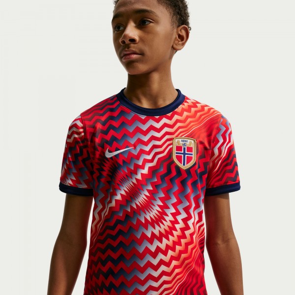 Подростковая Norway National Team Nike 2026 Pre-Match Top - Red