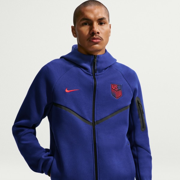 USMNT Nike 2026 Tech Fleece Windrunner Raglan Full-Zip Hoodie - Royal