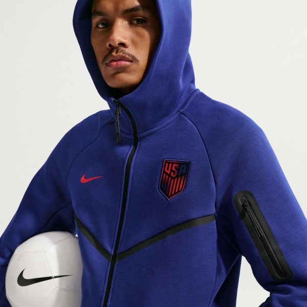 USMNT Nike 2026 Tech Fleece Windrunner Raglan Full-Zip Hoodie - Royal