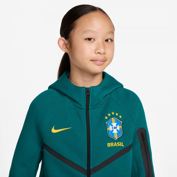 Подростковая Brazil National Team Nike Tech Fleece Full-Zip Hoodie - Green