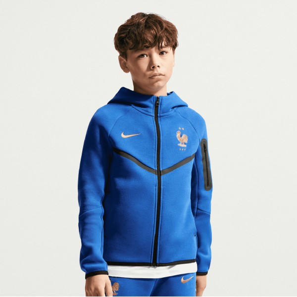 Подростковая France National Team Nike Tech Fleece Full-Zip Hoodie - Blue