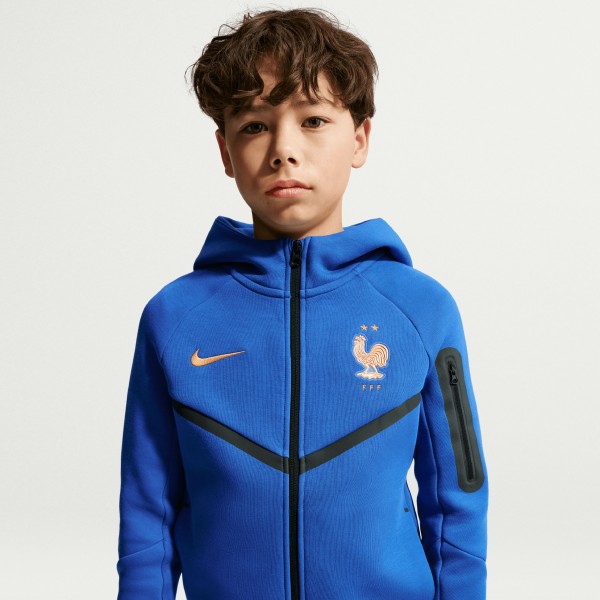 Подростковая France National Team Nike Tech Fleece Full-Zip Hoodie - Blue