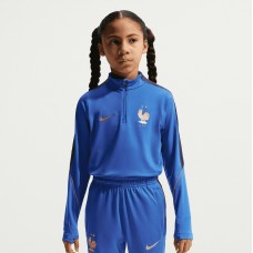 Подростковая France National Team Nike 2026 Strike Dri-FIT Long Sleeve Quarter-Zip Drill Top - Blue