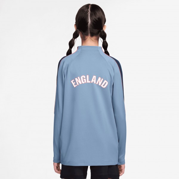 Подростковая England National Team Nike 2026 Strike Dri-FIT Long Sleeve Quarter-Zip Drill Top - Blue