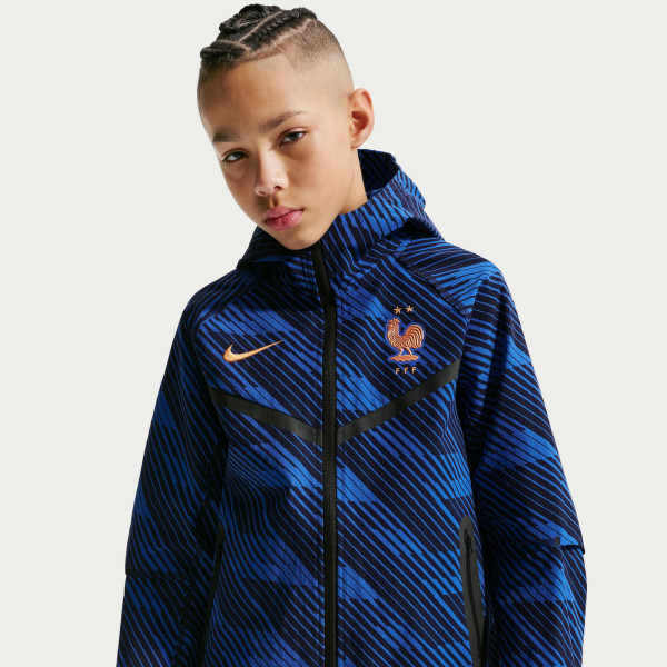 Подростковая France National Team Nike Tech Woven Full-Zip Hooded Jacket - Blue