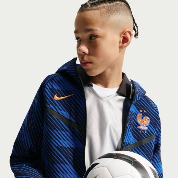 Подростковая France National Team Nike Tech Woven Full-Zip Hooded Jacket - Blue