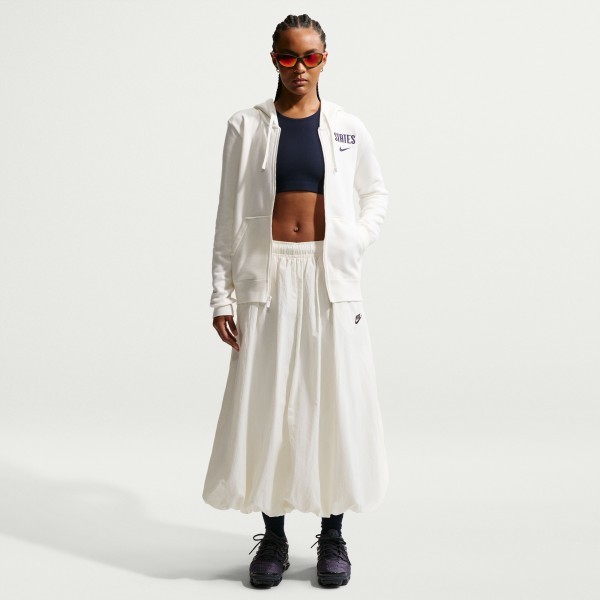 USMNT Nike WoClub Fleece Full-Zip Hoodie - White