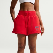 USMNT Nike Wo2026 Phoenix Fleece High-Waisted Shorts - Red
